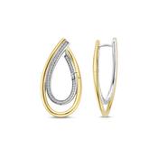 Ti Sento Two-Tone CZ Teardrop Hoop Earrings image