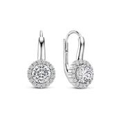 Ti Sento Silver &amp; CZ Halo Drop Earrings image