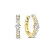 Ti Sento CZ Tennis Hoop Earrings - Gold
