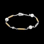 Ti Sento Two-Tone Rope-Link Bracelet - Pearl