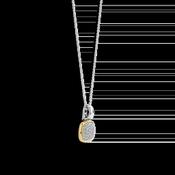 Ti Sento Gold &amp; CZ Pave Cushion Pendant Necklace image