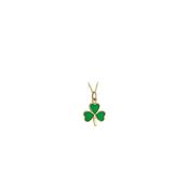 9ct. Yellow Gold &amp; Green Enamel Shamrock Charm image