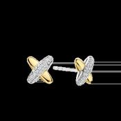 Ti Sento CZ &amp; Gold X Stud Earrings image