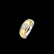 Ti Sento Bold Gold Oval Zirconia Ring image