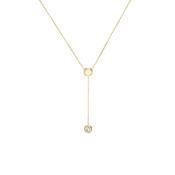 Yellow Gold &amp; Diamond Drop Y Necklace