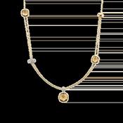 Ti Sento Gold Layered Cushion Necklace - Yellow image