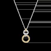 Ti Sento Open Modern Pave Circle Pendant Necklace image