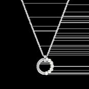 Ti Sento Silver Pearl &amp; CZ Circle Pendant Necklace image