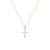 Yellow Gold &amp; Diamond Cross Pendant Necklace