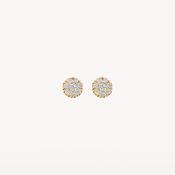 Blush Gold &amp; CZ Cluster Stud Earrings