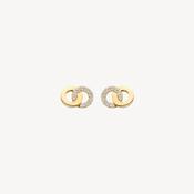 Blush Gold &amp; CZ Interlocking Stud Earrings