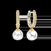 Ti Sento Gold Zirconia Pearl Hoop Earrings image