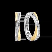 Ti Sento Two-Tone Zirconia Crossover Hoop Earrings image