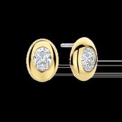 Ti Sento Gold Oval Sparkle Stud Earrings image
