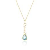 Blue Topaz Teardrop Pendant Necklace