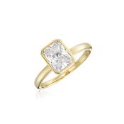 Yellow Gold &amp; CZ Solitaire Ring image
