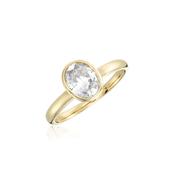 Yellow Gold Oval CZ Solitaire Ring image