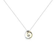 Two-Tone Swirl Diamond Pendant Necklace