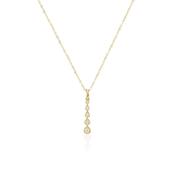 Yellow Gold Diamond Bubble Drop Pendant Necklace