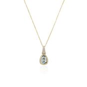 Aquamarine &amp; Diamond Pendant Necklace