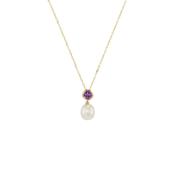 Gold, Pearl &amp; Amethyst Necklace