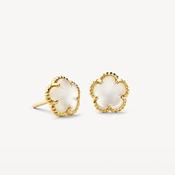 Blush Gold &amp; MOP Flower Stud Earrings image