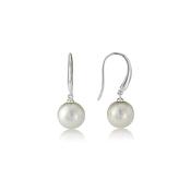 White Gold Pearl Hook Earrings