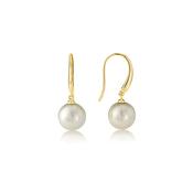 Yellow Gold Pearl Hook Earrings