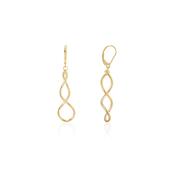 Yellow Gold Open Twist Drop Earrings