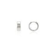 White Gold Wide Hoop Earrings - 13mm