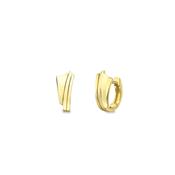 9ct. Yellow Gold Modern Curve Huggie Earrings image