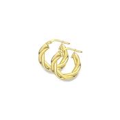 Gold Double Twist Hoop Earrings - 10mm image