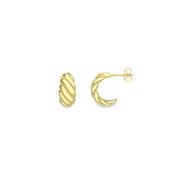 9ct. Yellow Gold Half Hoop Swirl Stud Earrings image