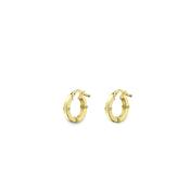 Gold Square Tube Hoop Earrings - 8mm image