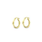 Gold Square Tube Hoop Earrings - 15mm image