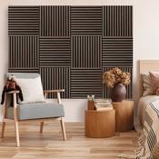 Fibrotech Walnut &amp; Black Square Acoustic Panel image