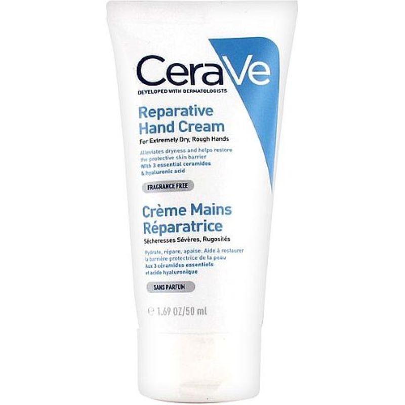 CeraVe Reparative Hand Cream 50ml For Extremely Dry, Rough Hands, Fragrance Free, With 3 essential ceramides, Hyaluronic acid