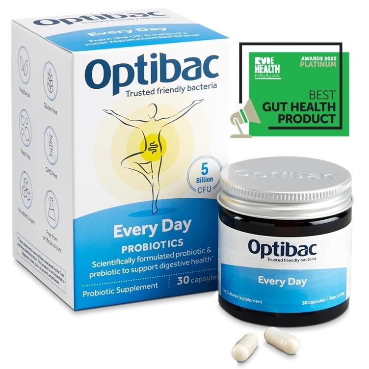 Optibac Every Day Probiotics 30 Capsules - Sugar-free, Gluten-free, Vegetarian, GMO free