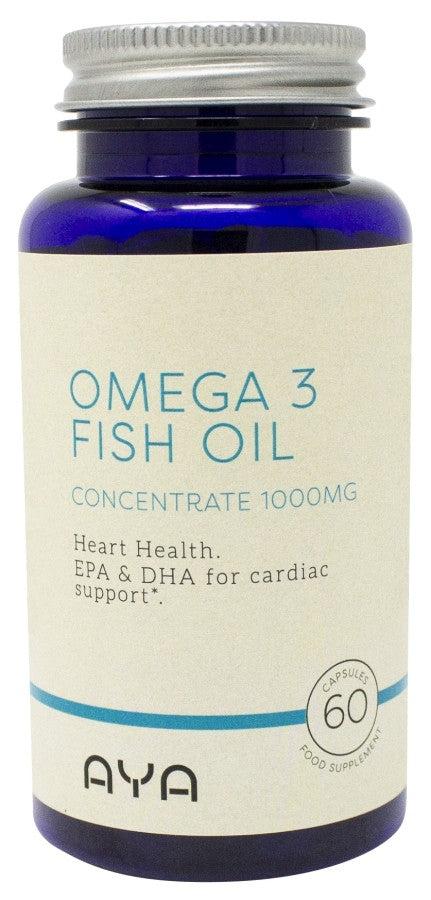 AYA Omega 3 Fish Oil 1000mg - 60 Capsules - Heart Health, EPA & DHA for cardiac support