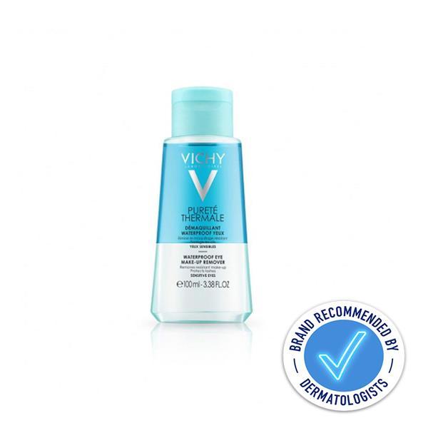 Vichy Purete Thermale Waterproof Eye Make Up Remover 100ml, Removes Resistant Makeup, Protects Lashes, Sensitive Eyes, Image Features: Waterproof, Sensitive Eyes