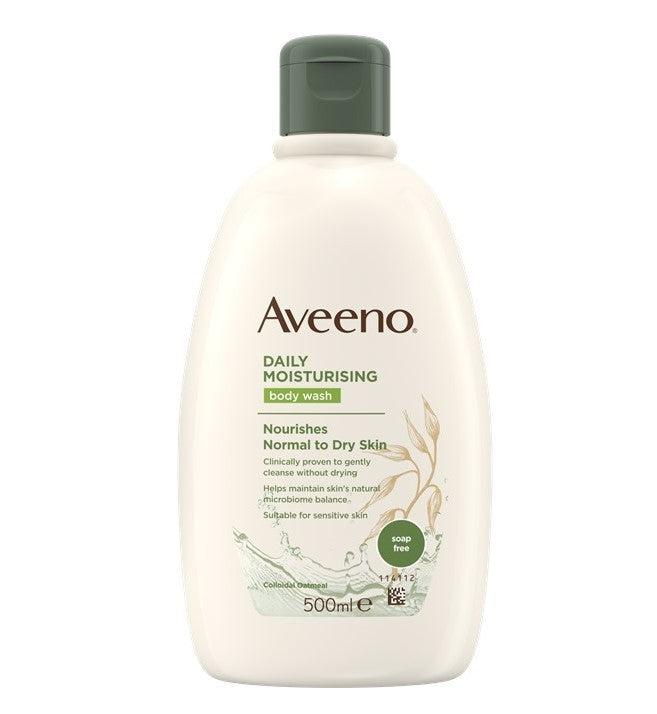Aveeno Daily Moisturising Body Wash 500ml - Nourishes Normal to Dry Skin, Clinically proven to gently cleanse without drying, Soap Free