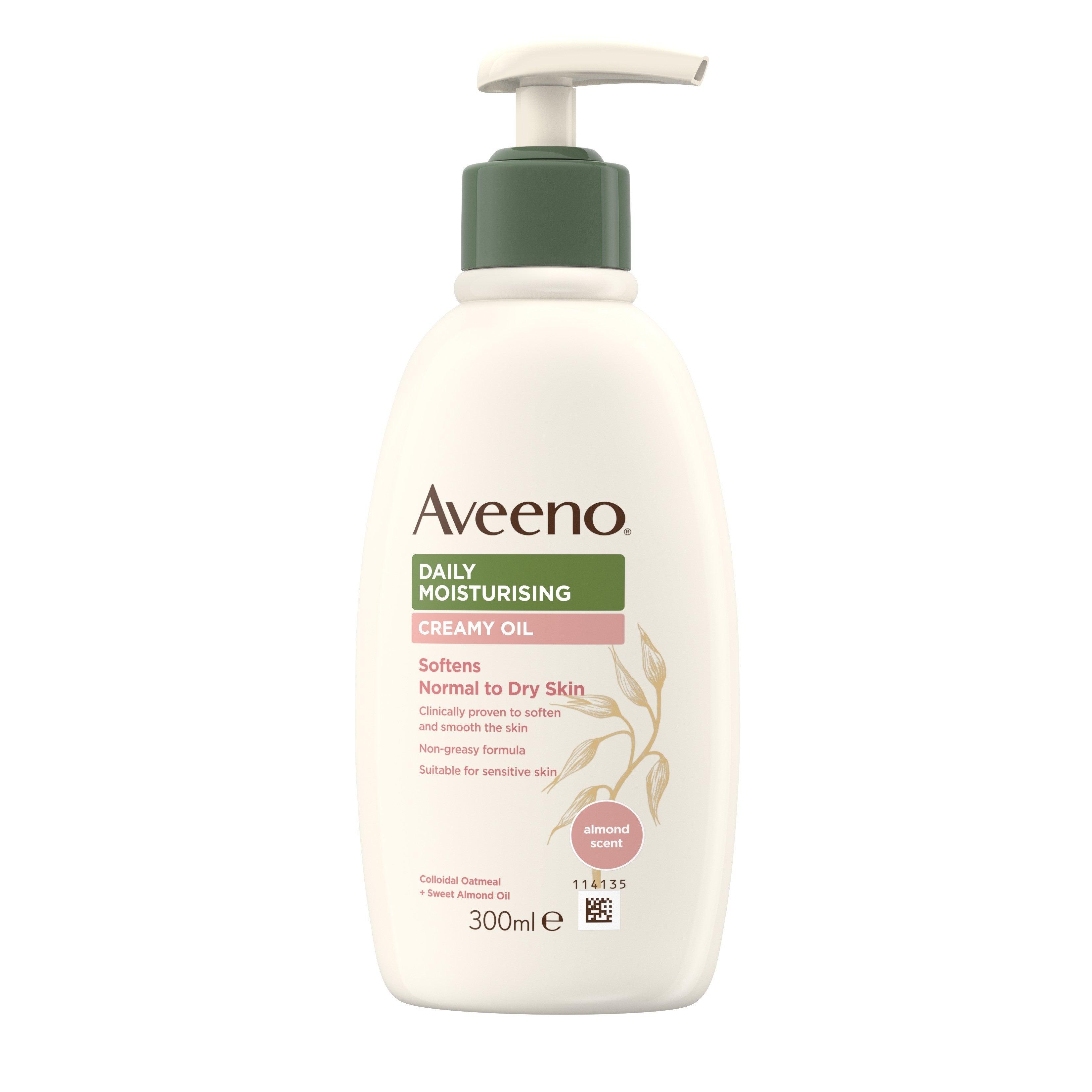 Aveeno Daily Moisturising Creamy Oil | Softens Normal to Dry Skin | Almond Scent | Size 300ml