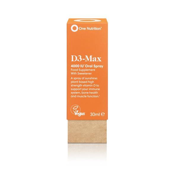 One Nutrition D3-Max Oral Spray 30ml - Immune Support, Bone Health, Vegan, Orange Flavor