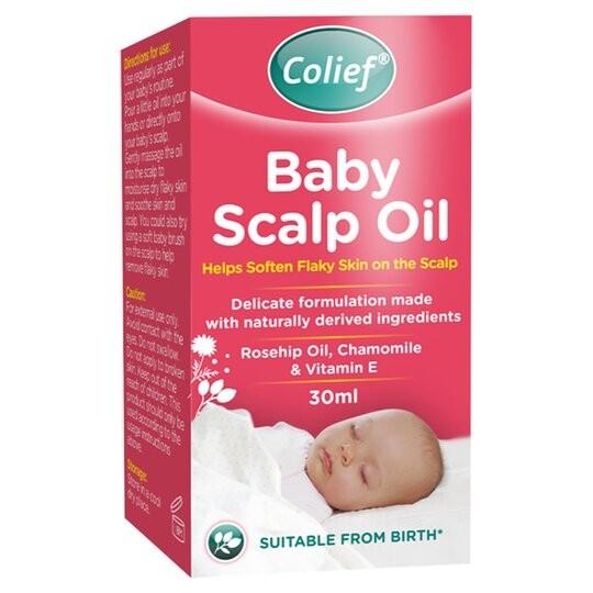 Colief Baby Scalp Oil 30ml Soothing, nourishing oil, Naturally Derived Product, Helps Soften Flaky Skin on the Scalp, Contains Rosehip Oil, Chamomile & Vitamin E