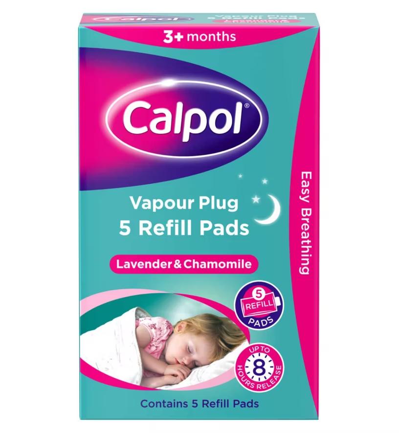 Calpol Vapour Plug Refill Pads 5 Pack - Lavender & Chamomile, Easy Breathing, 3+ months, Up to 8 Hours Release