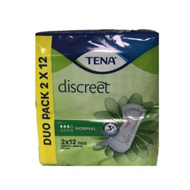Tena Discreet Normal Pads - Dry, Secure & Odour Control - 3x Protection