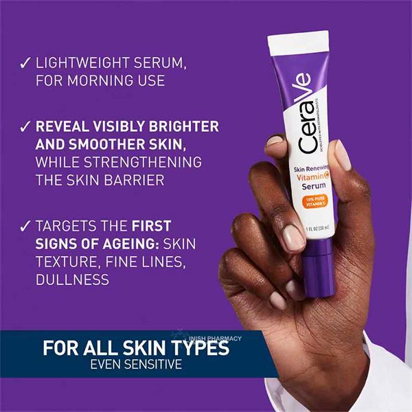 CeraVe Skin Renewing Vitamin C Serum 30ml - Brightens Skin