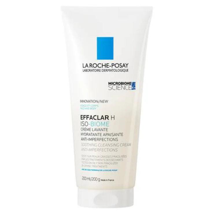 La Roche-Posay Effaclar H Iso-Biome Cleanser 200ml for Sensitive, Oily & Acne-Prone Skin. Image Features: Soothing Cleansing Cream, Anti-Imperfections, Hydrating