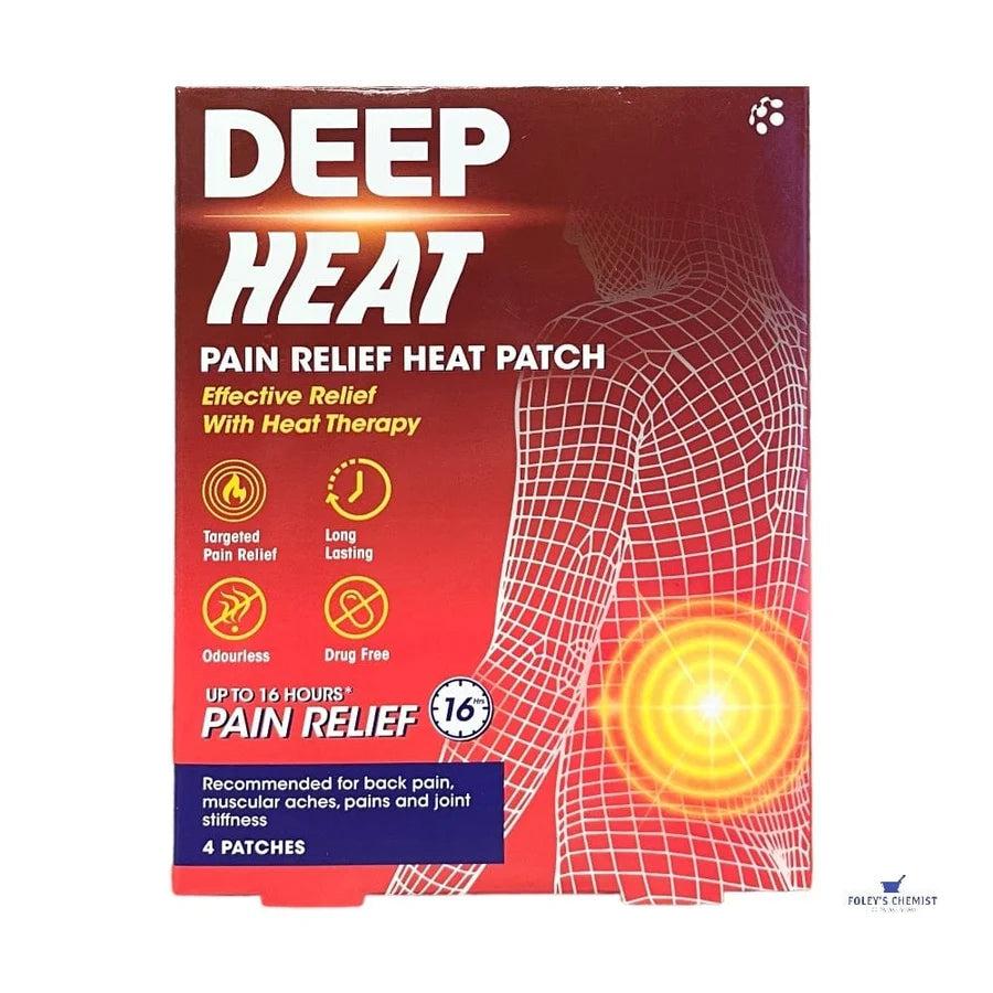 Deep Heat Pain Relief Heat Patch for Back Pain, Effective Relief, Long Lasting, Targeted Pain Relief, Odourless, Drug Free