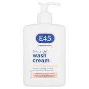 E45 Emollient Wash Cream 250ml - Gentle Cleansing for Dry, Sensitive, Itchy Skin - Dermatologically Tested, Non Foaming, Non Drying, Soap Free, Perfume Free